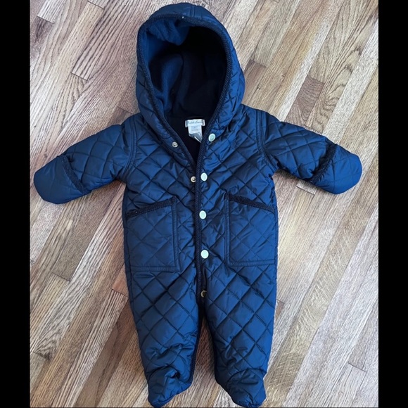 Ralph Lauren baby quilted snow suit w/ gold logo snaps. In excellent condition. - Picture 2 of 5